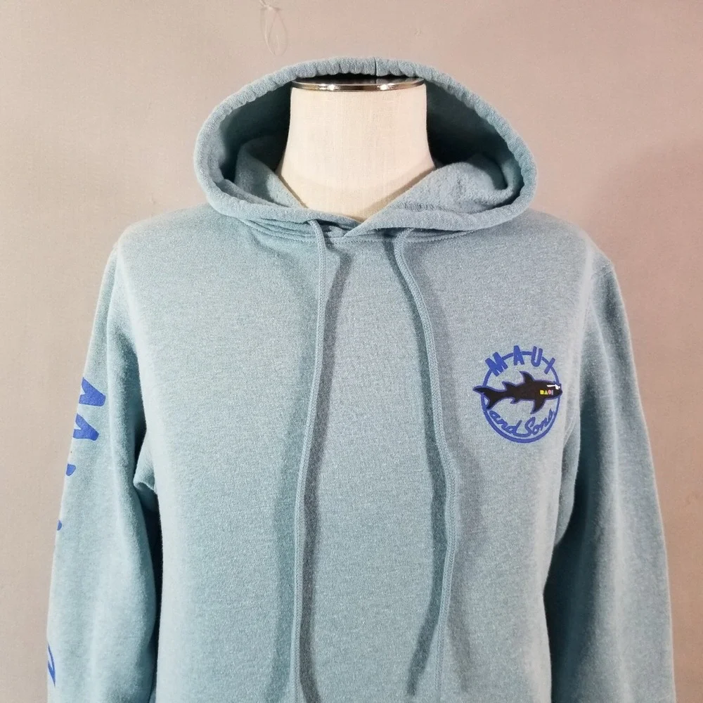 Maui and Sons hoodie sweatshirt sweater men's medium blue pullover